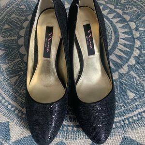 Nina sparkly black heels